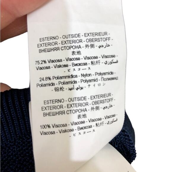 Miss Sixty Bodycon Mini Dress Long Mesh Sleeves Navy Size Small - Picture 7 of 7